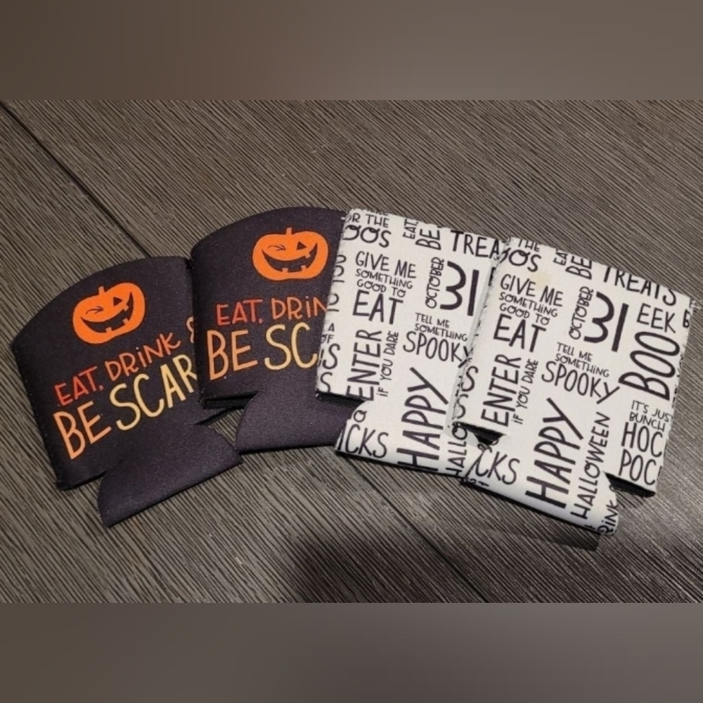Fall Halloween Soda/Beer can sleeves (set 4)
